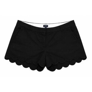 J.Crew Scalloped Hem Linen Blend Shorts‎ Women 10 Mid Rise Casual Preppy Coastal
